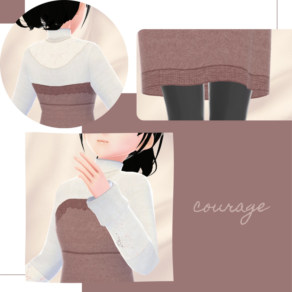 【無料版あり】レイヤード風コルセットワンピース − courage −