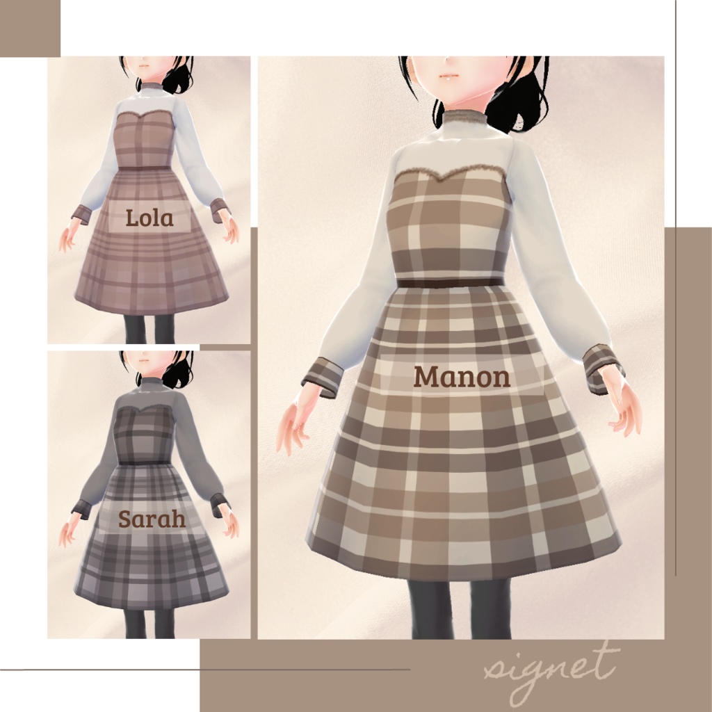 【無料版あり】タータンチェックコルセットワンピース − signet −