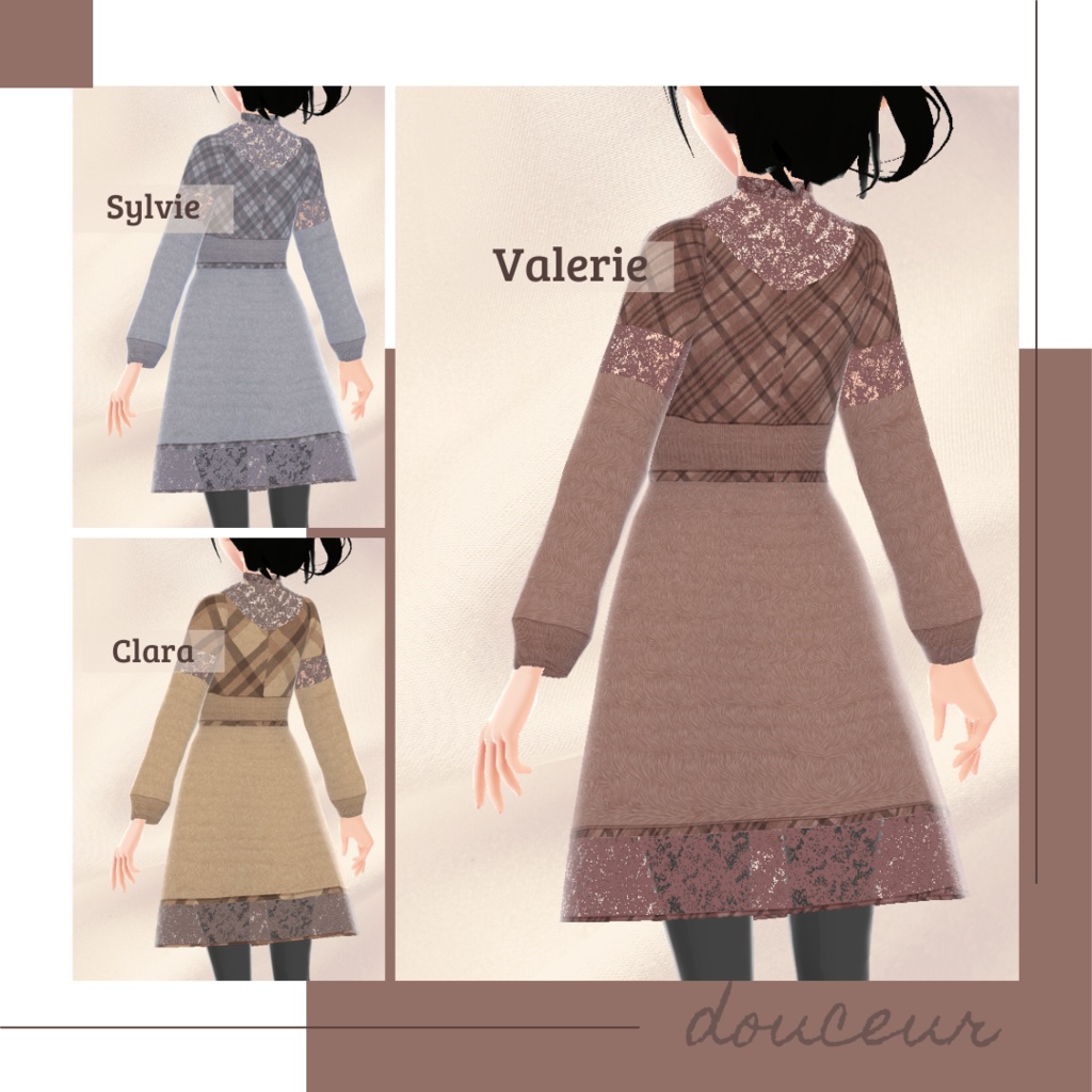 【無料版あり】タータンチェックデコルテレースワンピース − douceur −