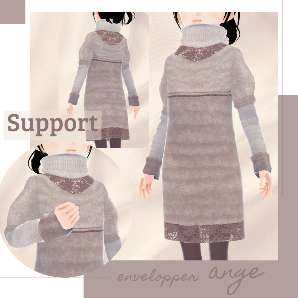 【無料版あり】レース&モヘアニットワンピース − envelopper −