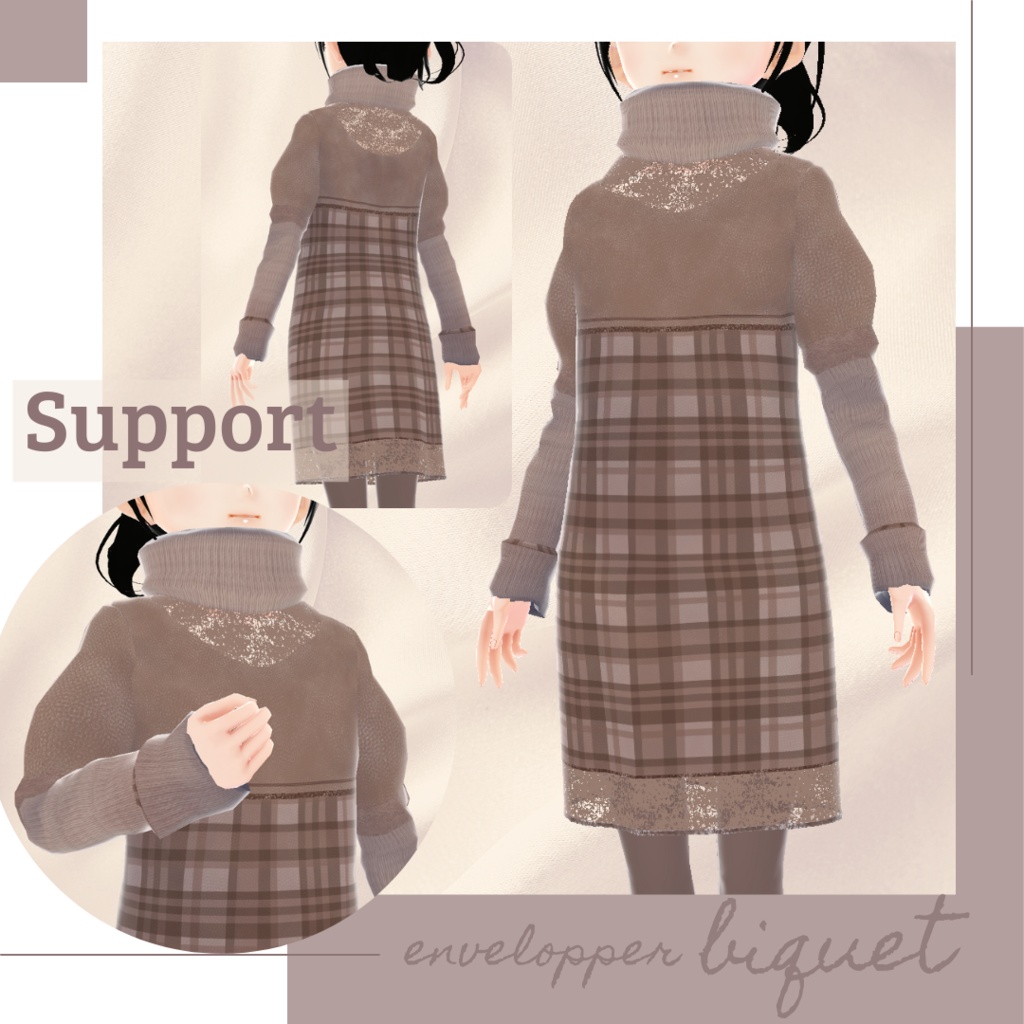 【無料版あり】レース&モヘアニットワンピース − envelopper −