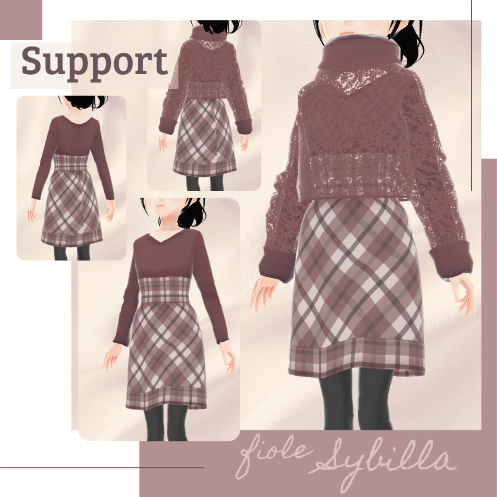 【無料版あり】レーストップス&Vネックニットワンピース − fiole −