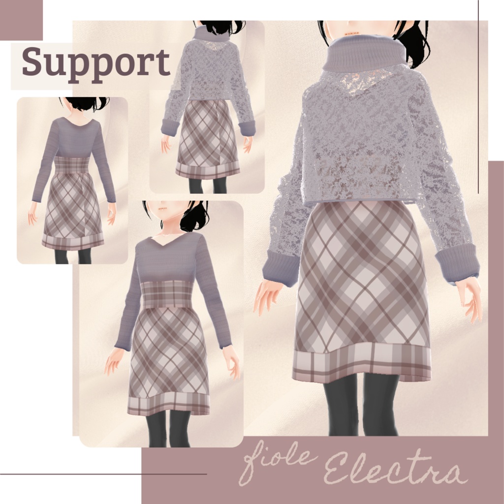 【無料版あり】レーストップス&Vネックニットワンピース − fiole −