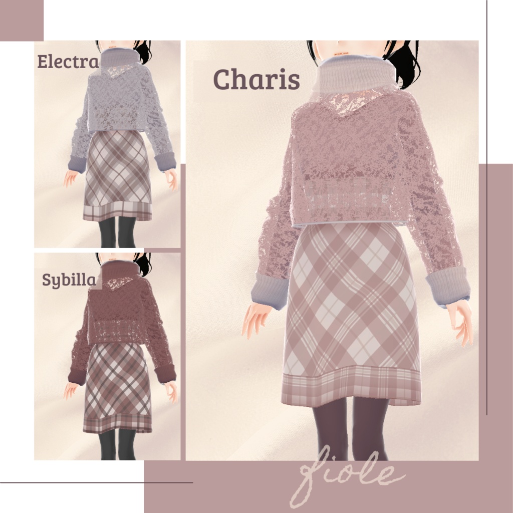 【無料版あり】レーストップス&Vネックニットワンピース − fiole −