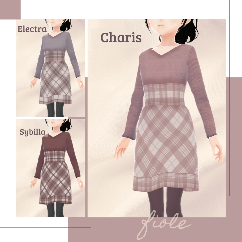 【無料版あり】レーストップス&Vネックニットワンピース − fiole −