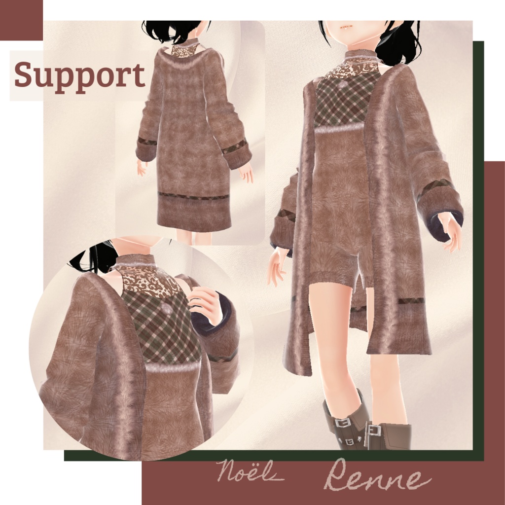 【無料版あり】クリスマスショートサロペット&ガウン&ブーツ − Noël −