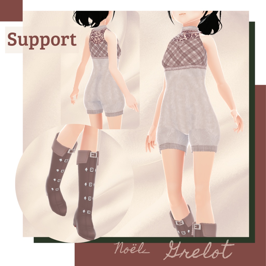 【無料版あり】クリスマスショートサロペット&ガウン&ブーツ − Noël −