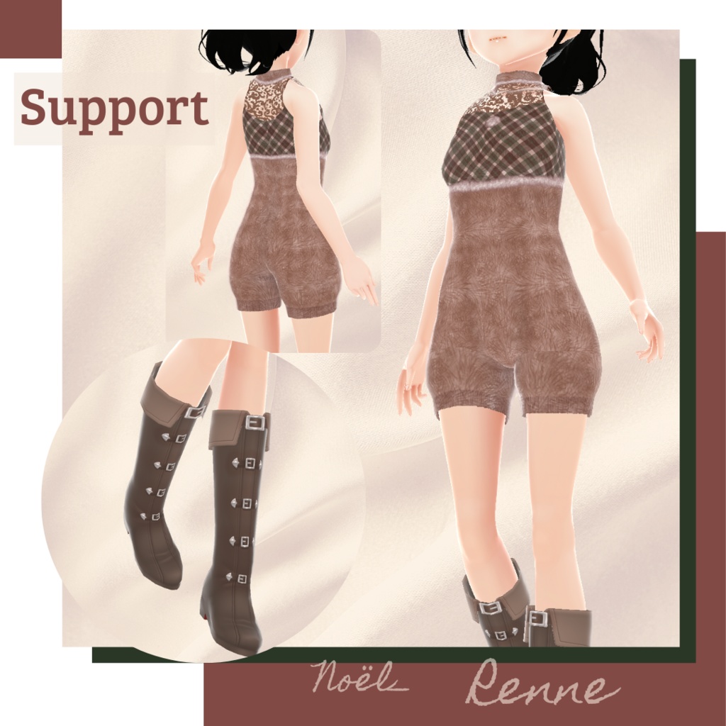 【無料版あり】クリスマスショートサロペット&ガウン&ブーツ − Noël −