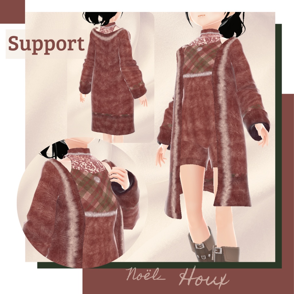 【無料版あり】クリスマスショートサロペット&ガウン&ブーツ − Noël −