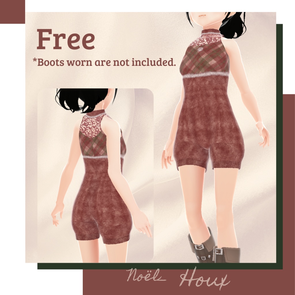 【無料版あり】クリスマスショートサロペット&ガウン&ブーツ − Noël −