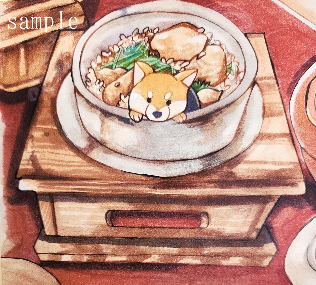 手描きイラスト オリジナルイラスト 釜めしば 太郎と釜めし日和