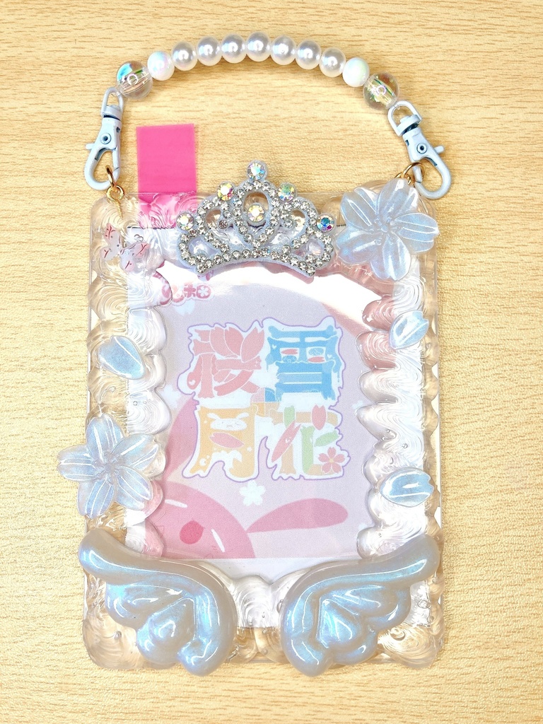 ホイップデコカードケース 透明 羽