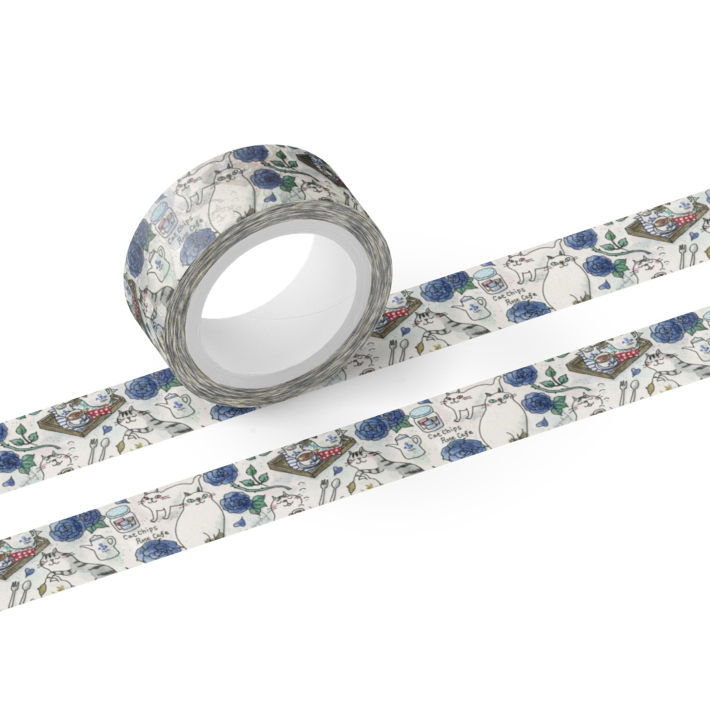CatChipsBlueRoseマスキングテープ