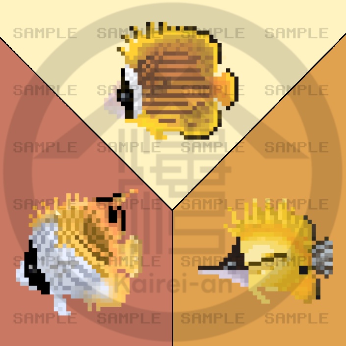 【オンライン限定】ミニ額ドット絵チョウチョウウオ１