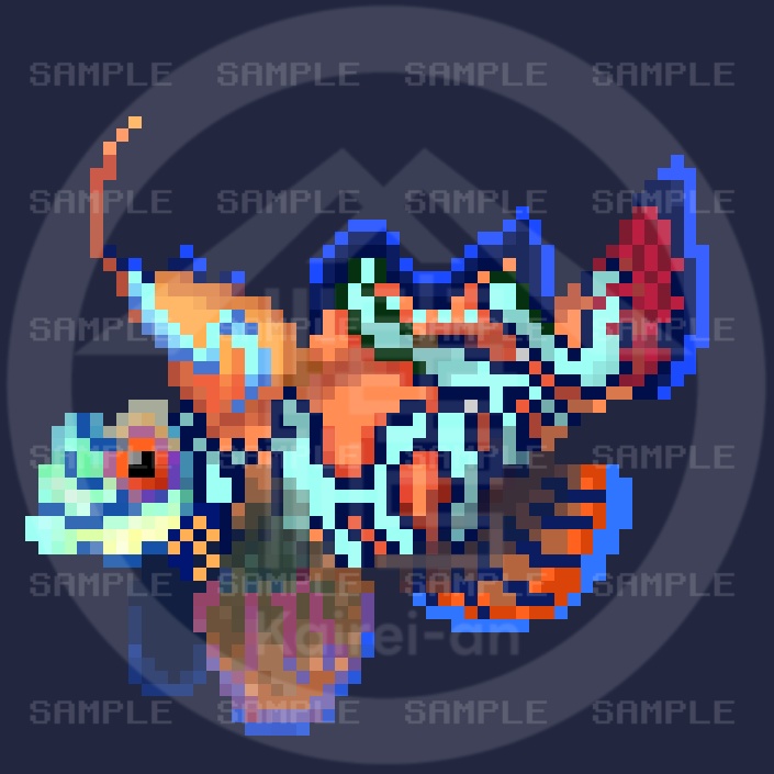 【オンライン限定】ミニ額ドット絵ニシキテグリ