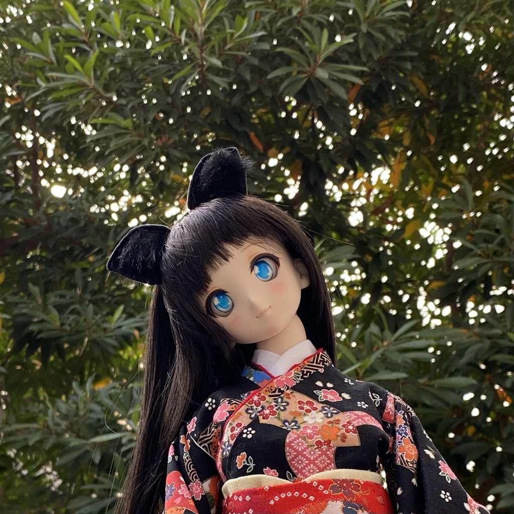 【ドール用】 ネコ耳、キツネ耳、イヌ耳カチューシャ 単色型《耳サイズ:小》