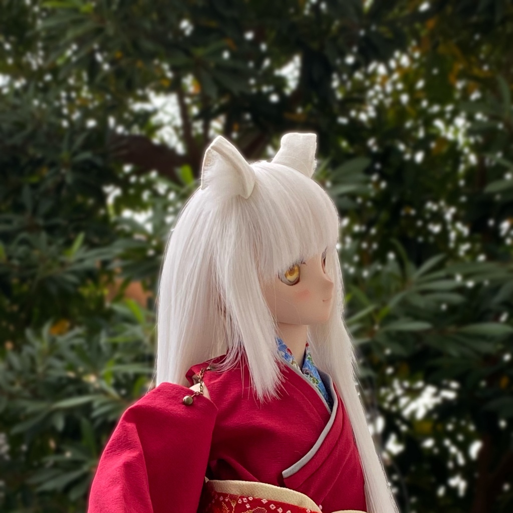 【ドール用】 ネコ耳、キツネ耳、イヌ耳マグネットタイプ、三角形型《耳サイズ:小》