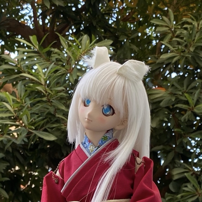 【ドール用】 ネコ耳、キツネ耳、イヌ耳マグネットタイプ、三角形型《耳サイズ:小》