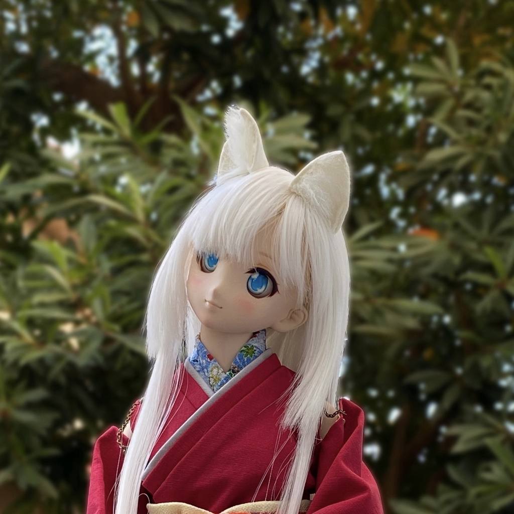 【ドール用】 ネコ耳、キツネ耳、イヌ耳マグネットタイプ、フィット型《耳サイズ:小》