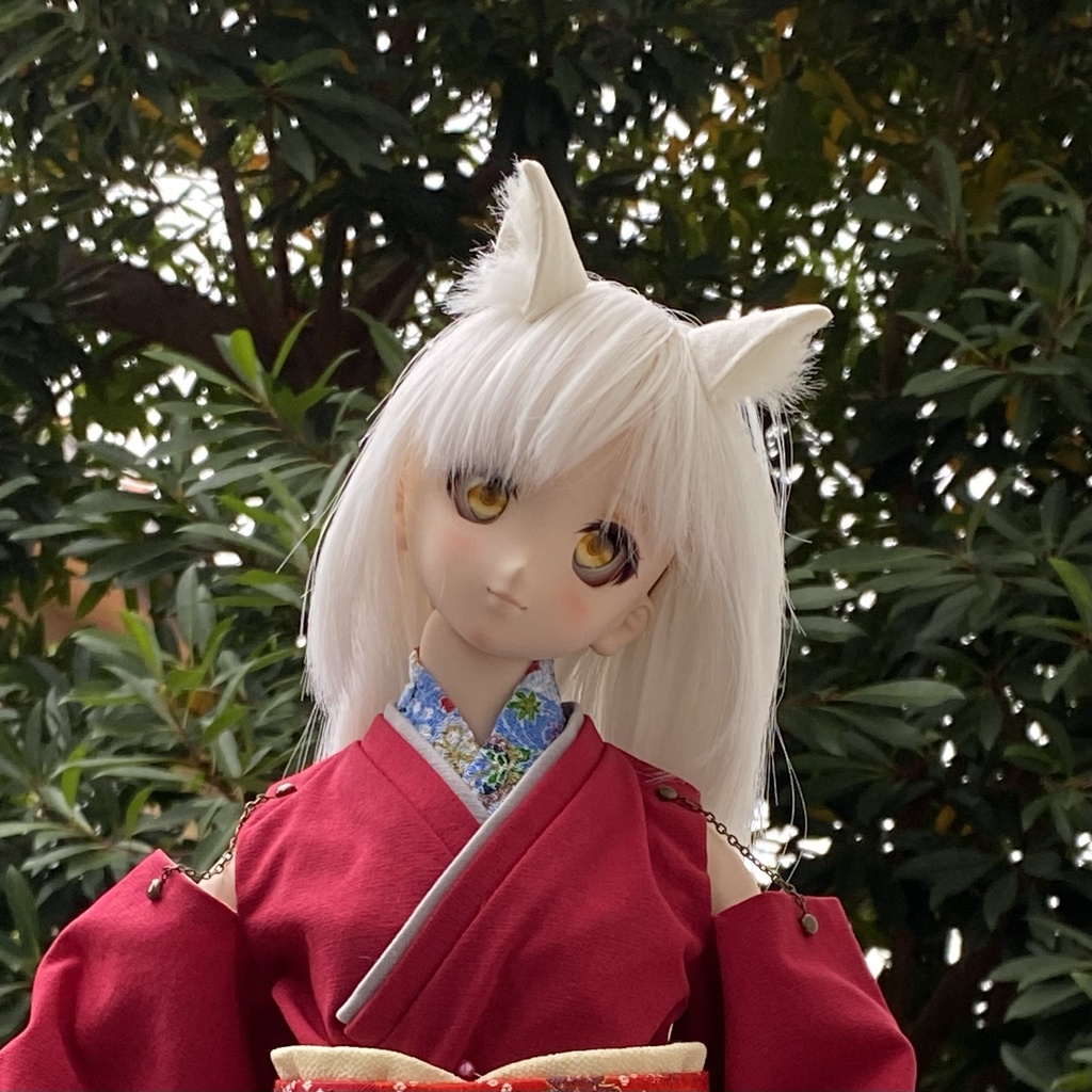 【ドール用】 ネコ耳、キツネ耳、イヌ耳マグネットタイプ、フィット型《耳サイズ:小》