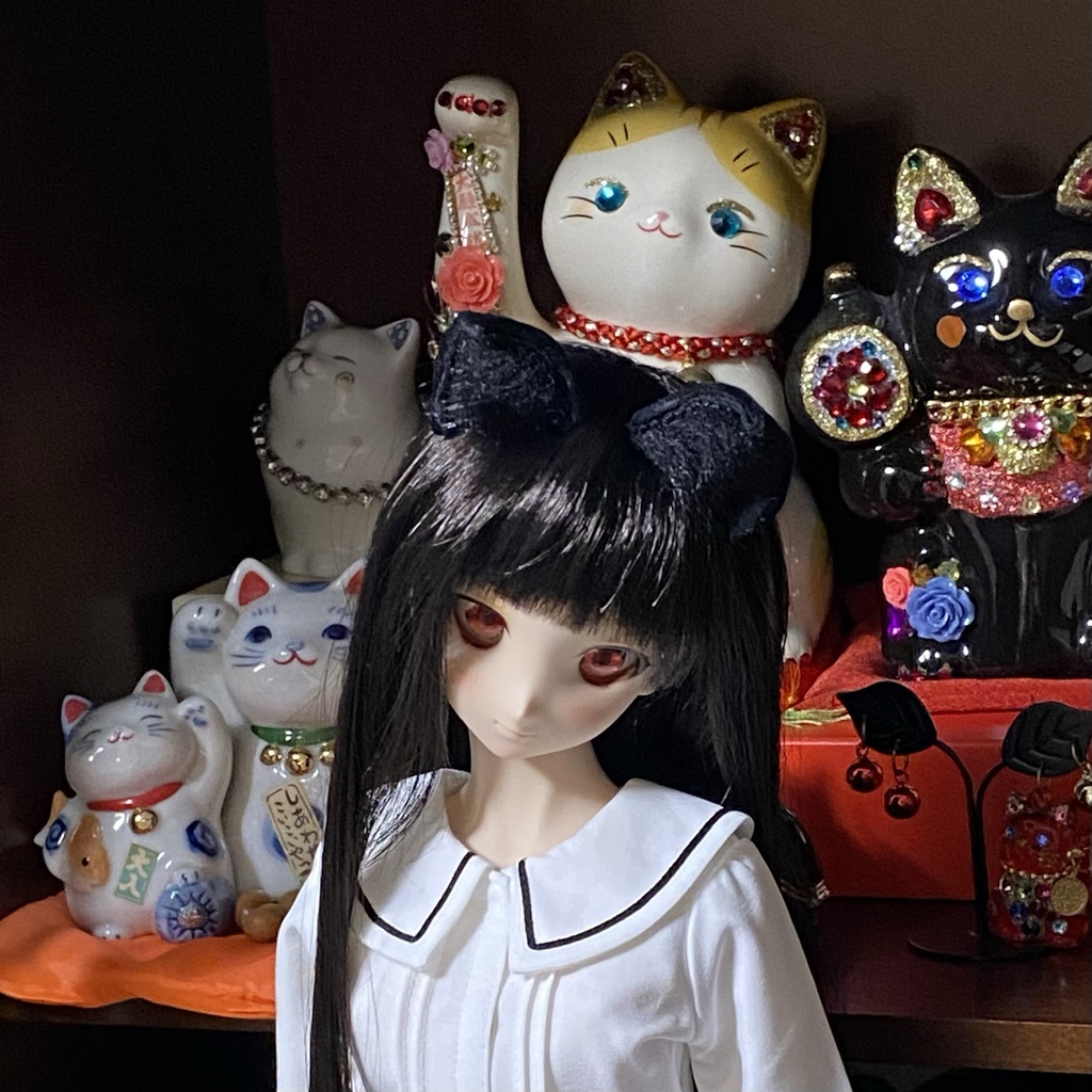 【ドール用】 ネコ耳、キツネ耳、イヌ耳マグネットタイプ、フィット型《耳サイズ:小》