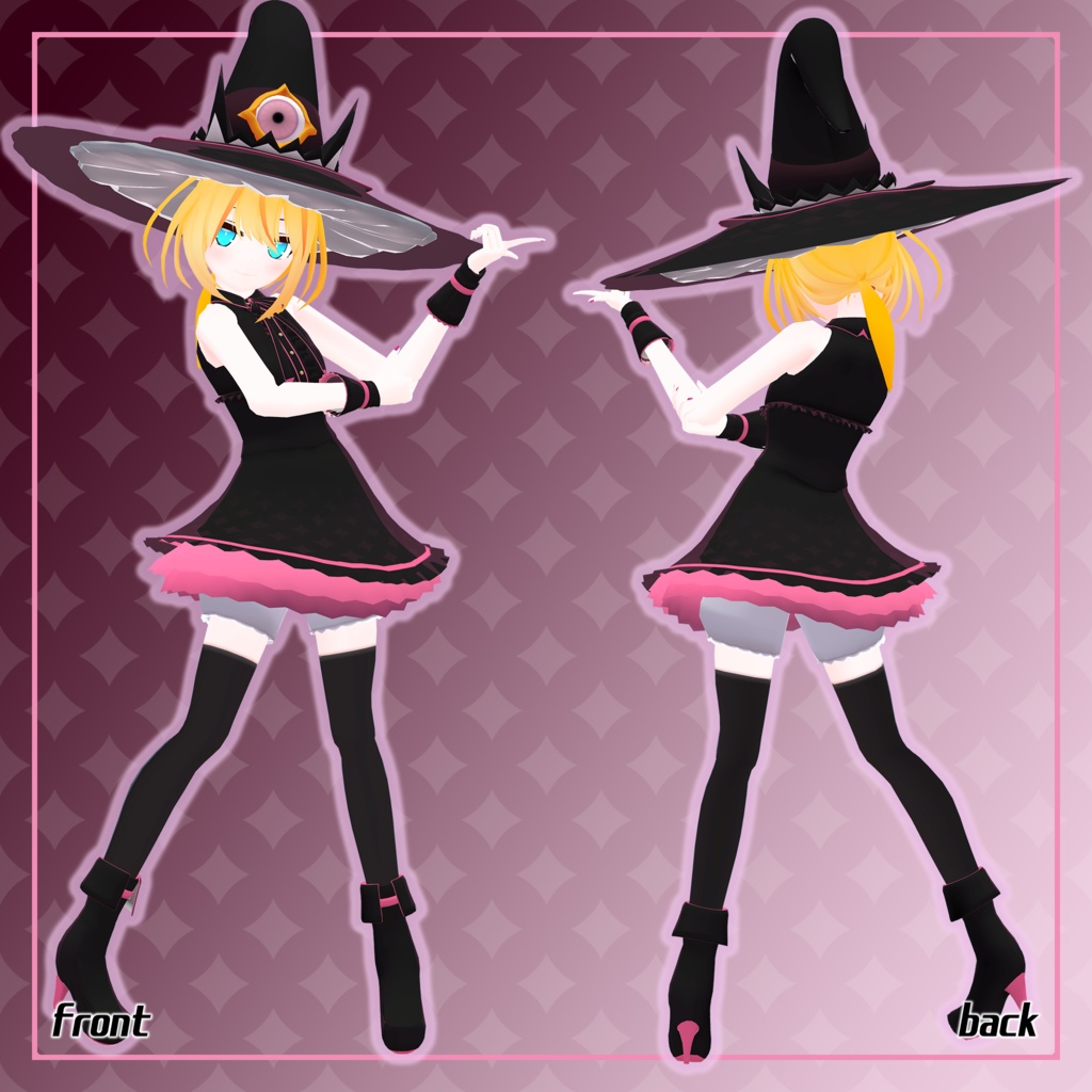 オリジナル3DModel「Sherry-シェリー」+魔女帽子