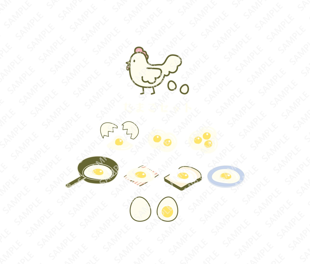 たまごのアイテムイラストセット