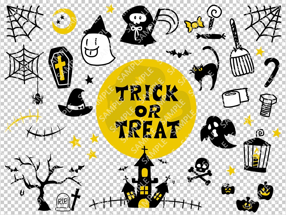 ハロウィン イメージキャラクターアイコンセット【PNG透過/ベクター】