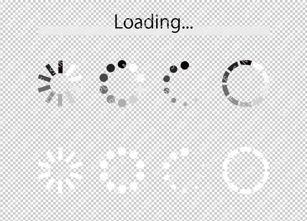 ローディングのバーのイラスト【PNG透過/ベクター】