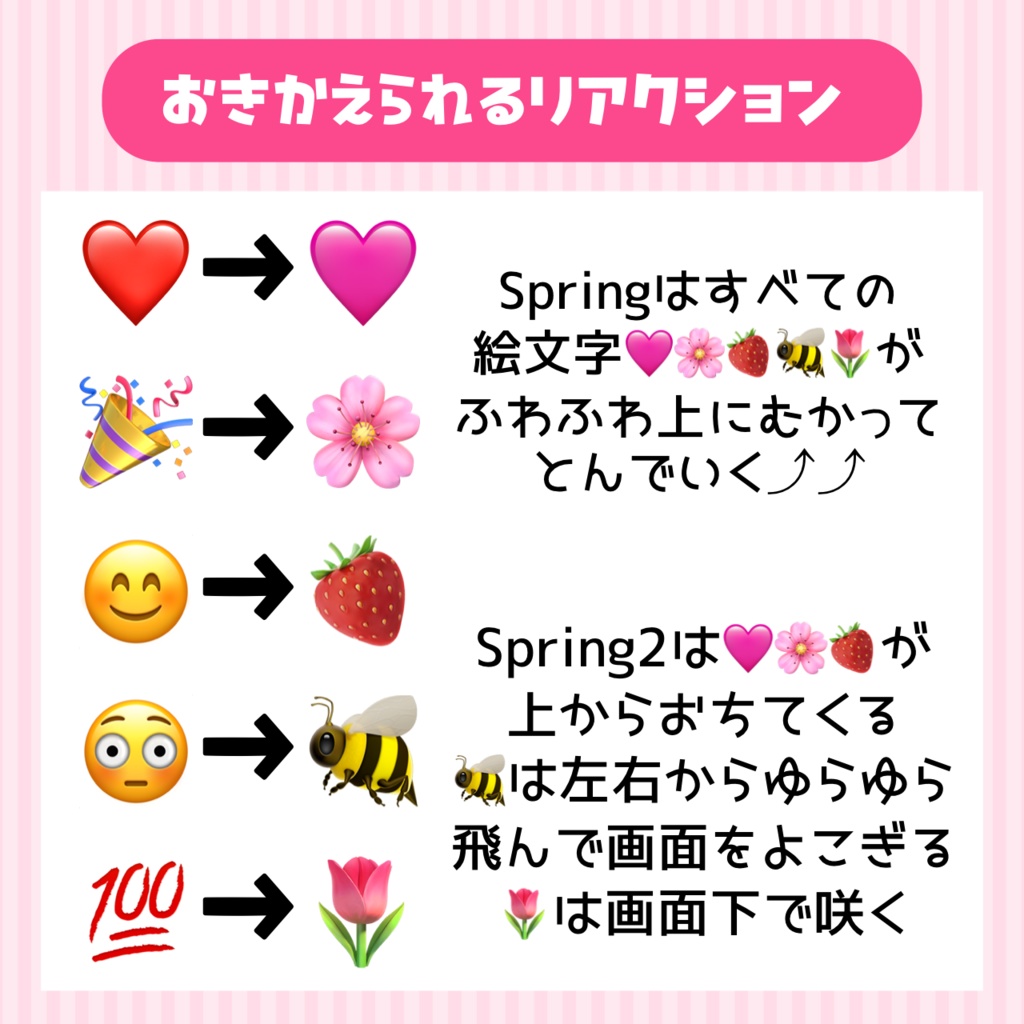 【わんコメテンプレート】YouTubeリアクションを🌸春な絵文字🌸で画面に表示