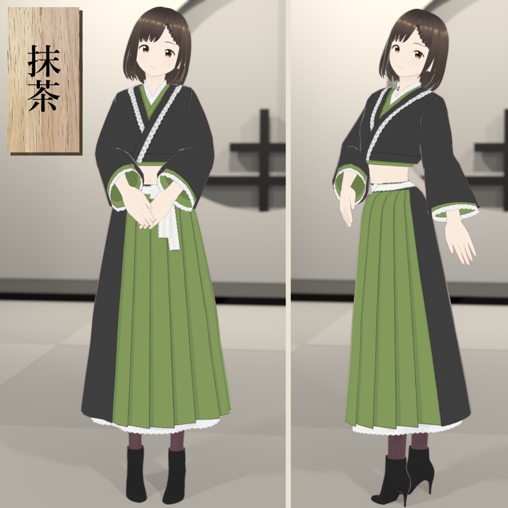 【VRoid】アイスクリームカラーのレース着物