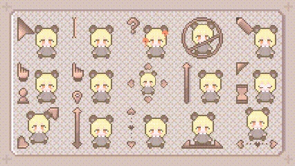 【無料】くまの女の子 アニメーションマウスカーソル