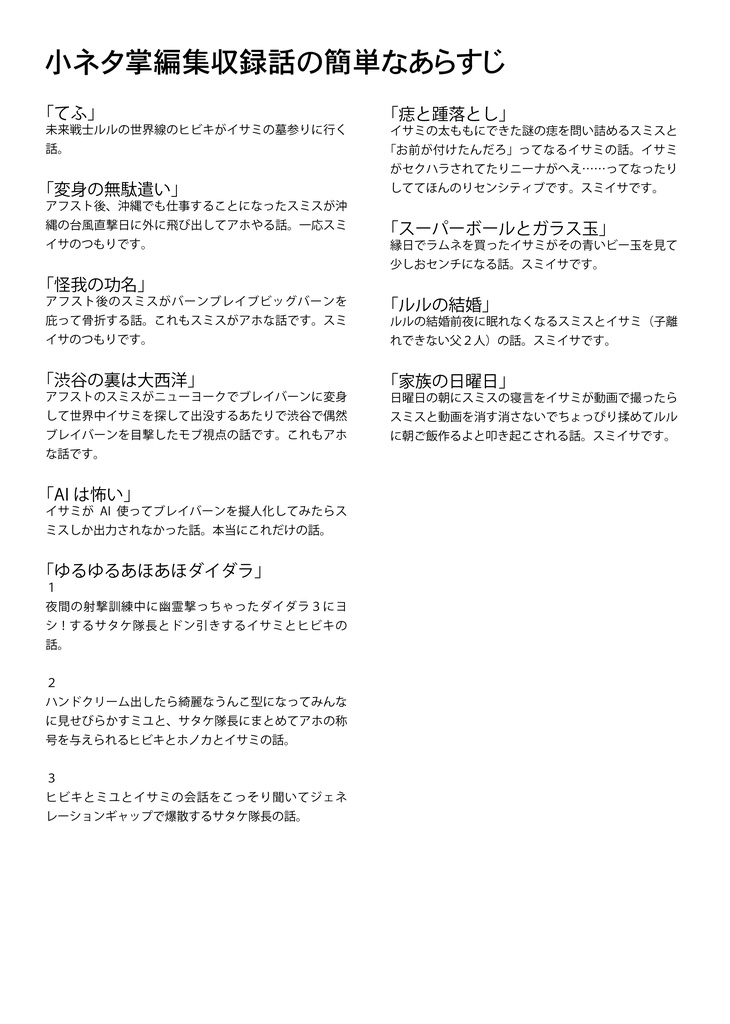 【BBB再録本】Aloha nui loa