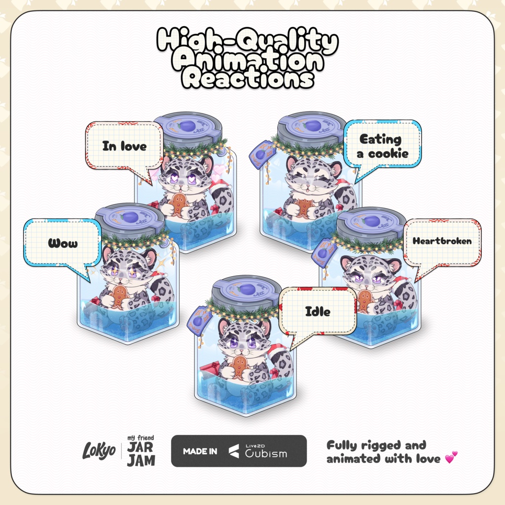 Snow Leopard(クリスマス特別版)— Vol.03|StreamElements用コンパニオンウィジェット|OBS / Streamlabs 対応