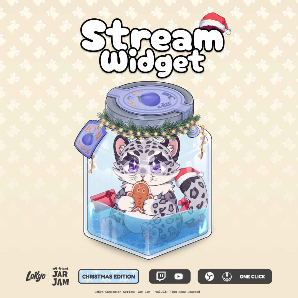 Snow Leopard(クリスマス特別版)— Vol.03|StreamElements用コンパニオンウィジェット|OBS / Streamlabs 対応