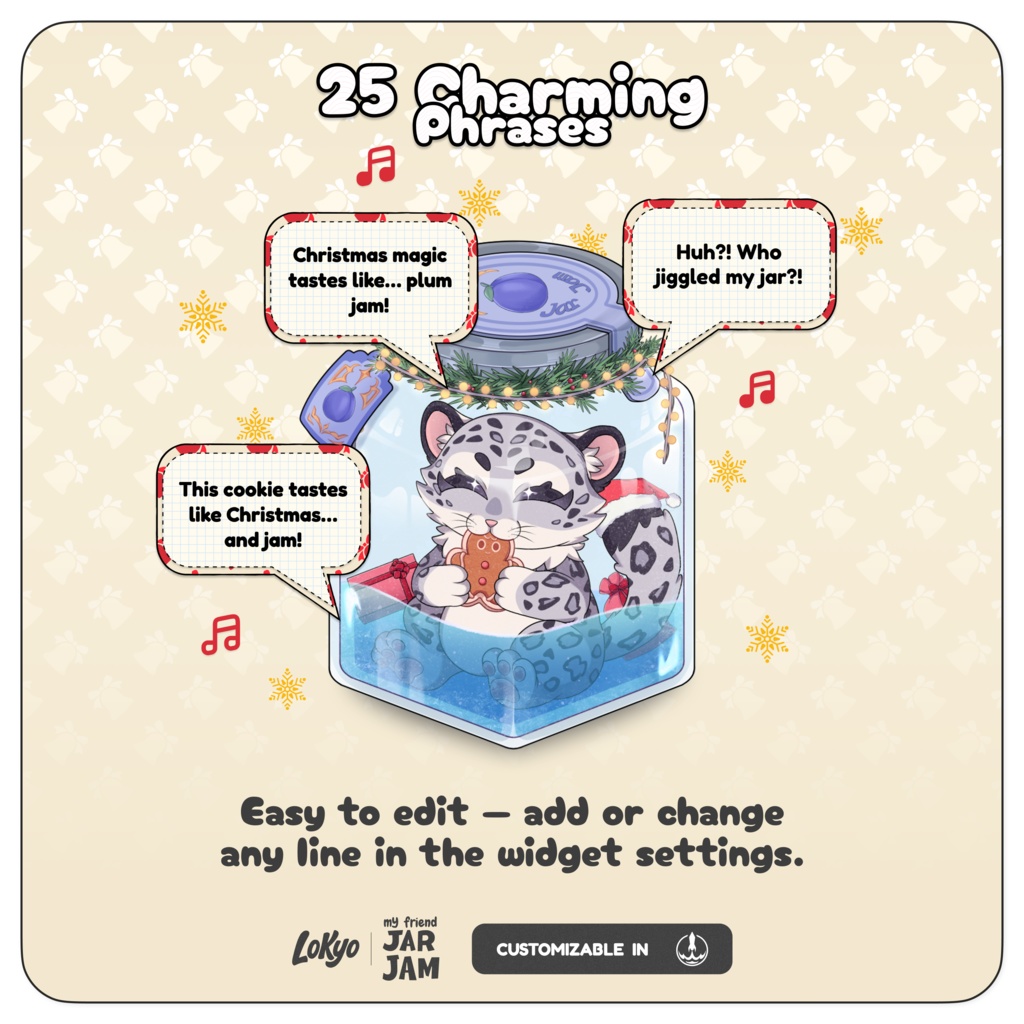 Snow Leopard(クリスマス特別版)— Vol.03|StreamElements用コンパニオンウィジェット|OBS / Streamlabs 対応