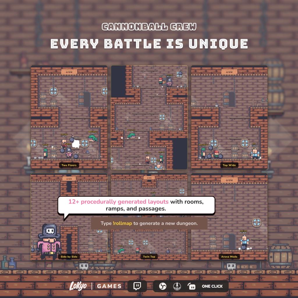 Cannonball Crew โ Chat Survival Mini-Game for Twitch | StreamElements Widget | Interactive Stream Game