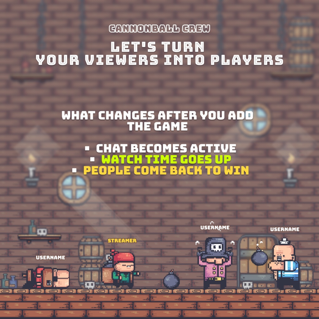 Cannonball Crew โ Chat Survival Mini-Game for Twitch | StreamElements Widget | Interactive Stream Game