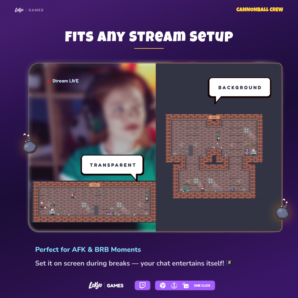 Cannonball Crew โ Chat Survival Mini-Game for Twitch | StreamElements Widget | Interactive Stream Game