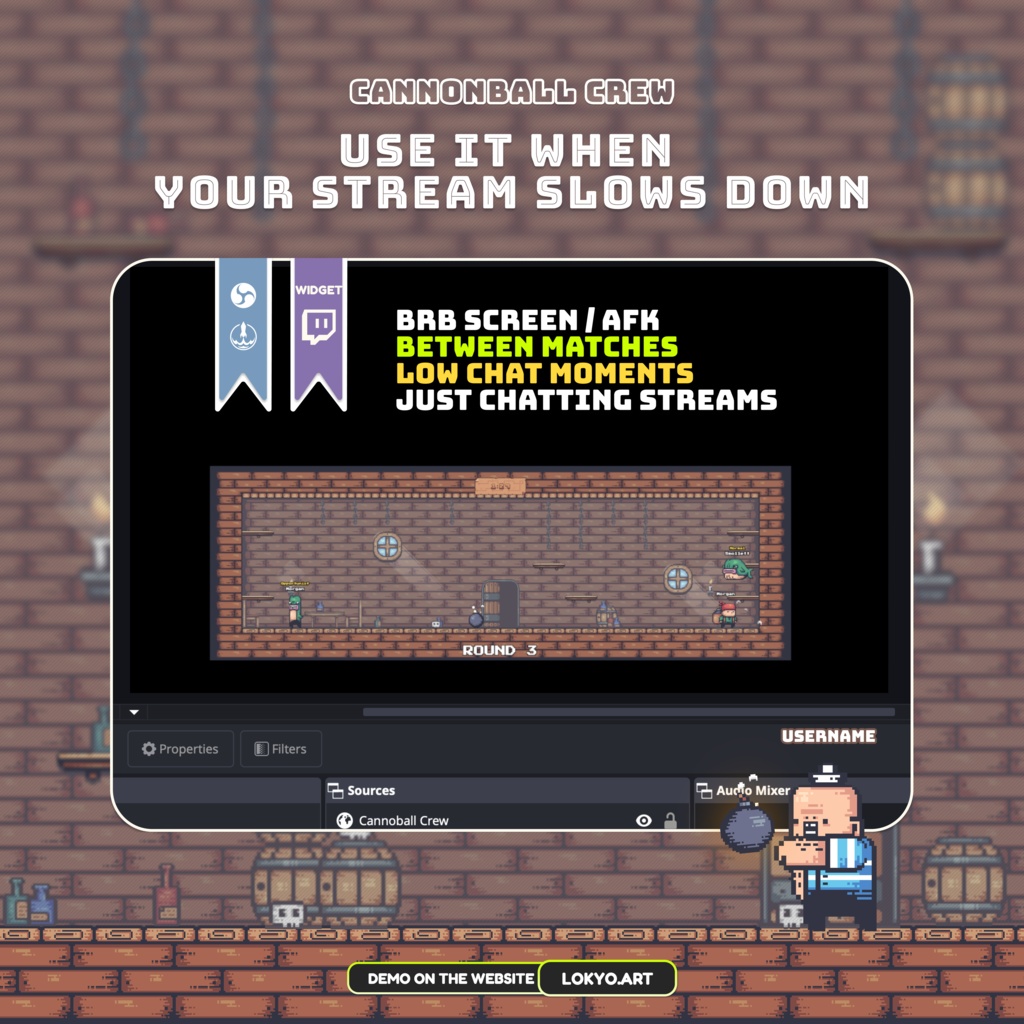 Cannonball Crew โ Chat Survival Mini-Game for Twitch | StreamElements Widget | Interactive Stream Game