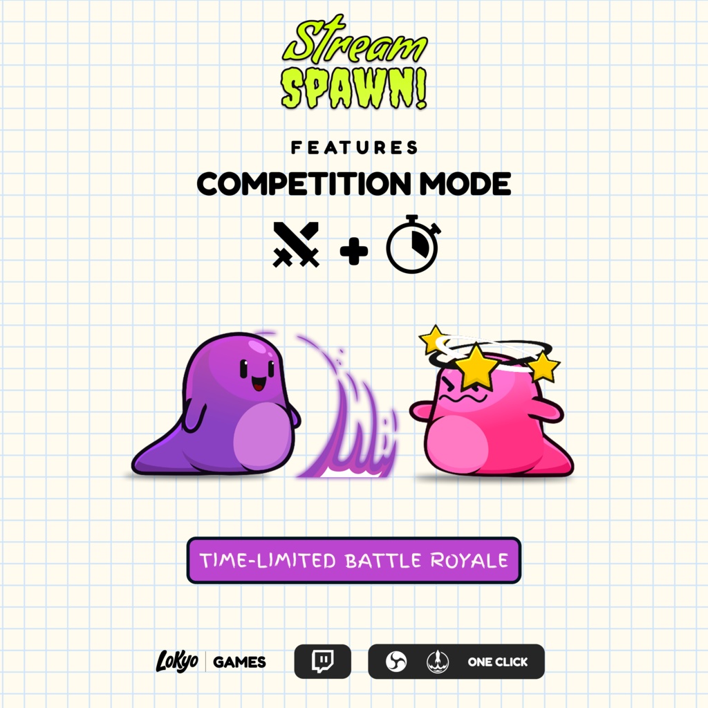 Slime Attack Chat Game Widget for StreamElements – Stream Spawn Animated Overlay for Twitch
