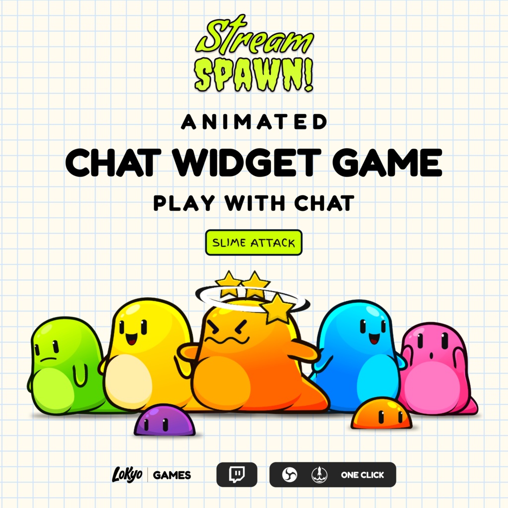 Slime Attack Chat Game Widget for StreamElements – Stream Spawn Animated Overlay for Twitch