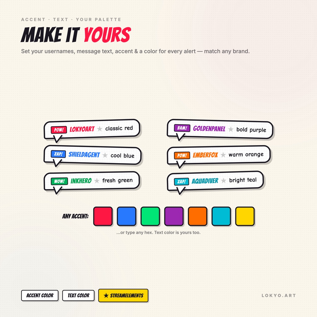 COMIC BOOK CHAT — Animated Twitch & Kick Chat Overlay for StreamElements