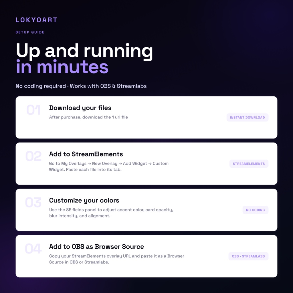 Glass Aura — Glass Morphism Chat & Alert Overlay for Twitch