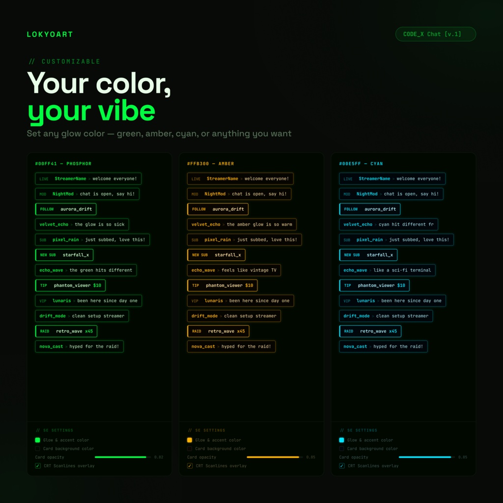 Retro Terminal Chat Widget | StreamElements OBS Browser Source