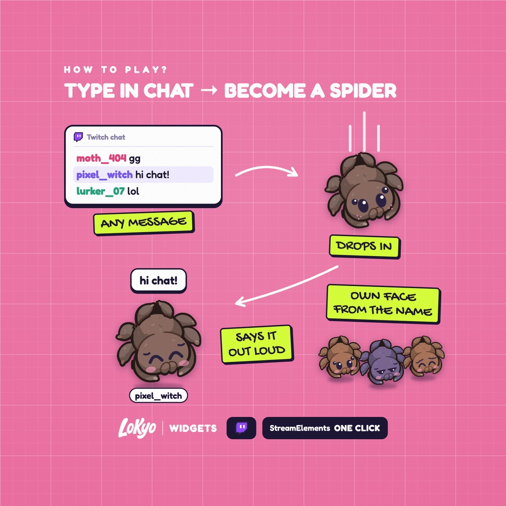 ð·ïž SPIDER CHATTERSïŒã¯ã¢) | CHATTERSïœãã£ãããã人ããã°ãã»ããŒã¡ãã»ã¬ã€ã³ãã»ã¯ã¢ã«ãªãïœãããããããŠã£ã³ èŠèŽè
åå åãã£ãããªãŒããŒã¬ã€ïœTwitch StreamElements OBS