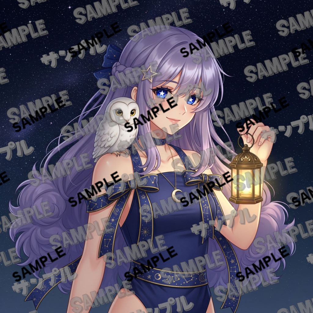 ランタンを掲げた幻想的な女の子