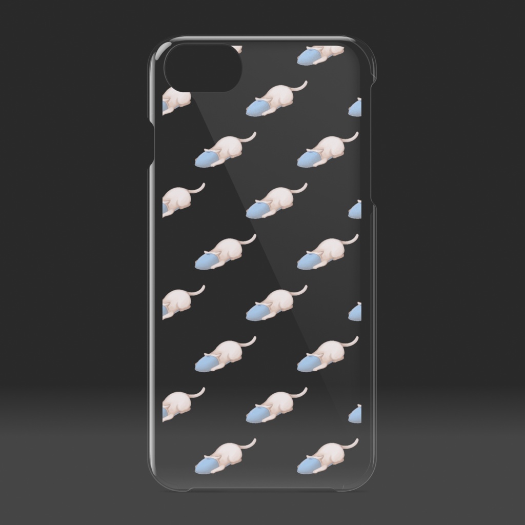 スリッパ猫/クリアiPhoneケース
