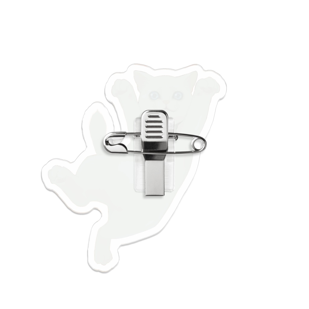 白い子猫/アクリルバッジ