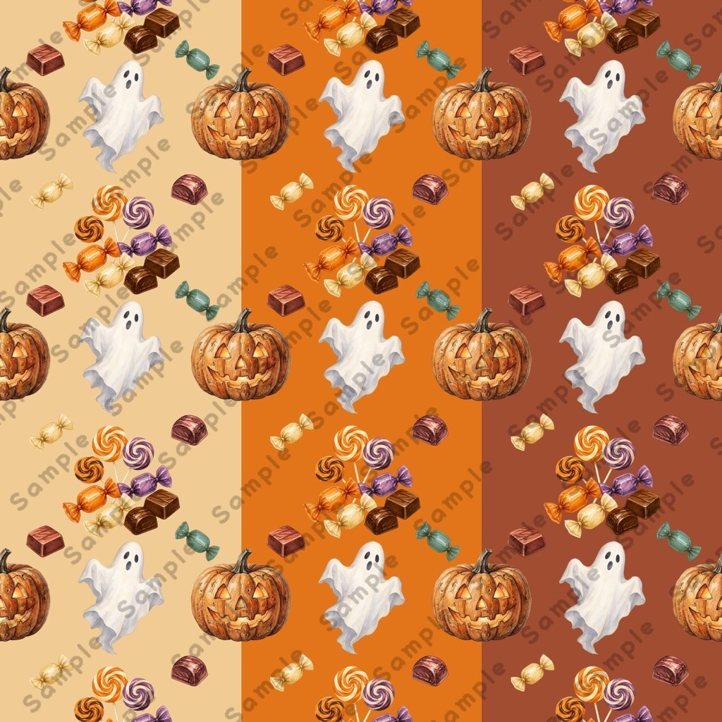 ハロウィンデジタルペーパー/かぼちゃとお菓子とおばけ